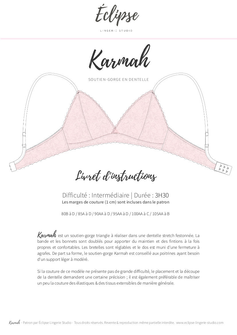 Ensemble Karmah, culotte et soutien-gorge sans armature en dentelle