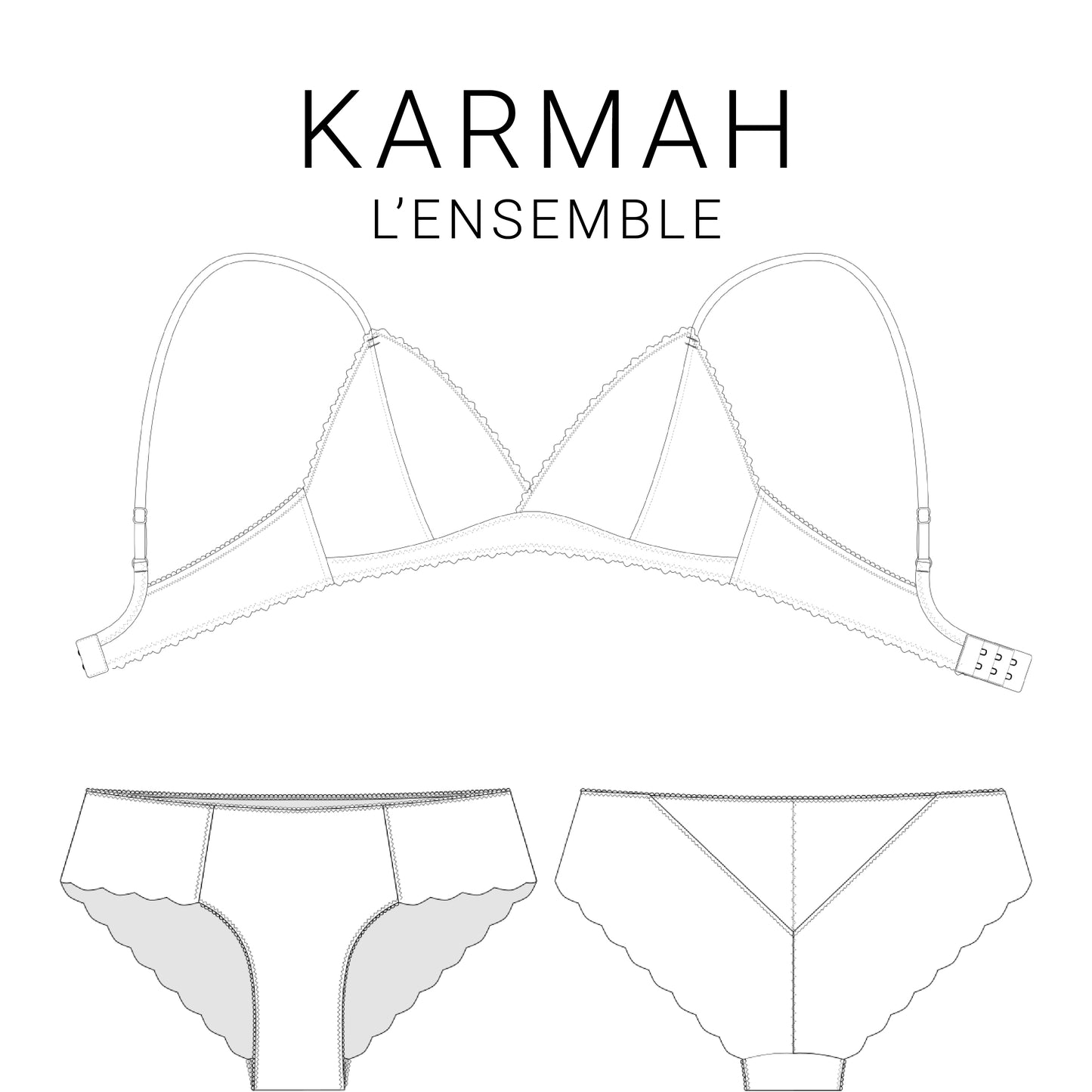 Ensemble Karmah, culotte et soutien-gorge sans armature en dentelle
