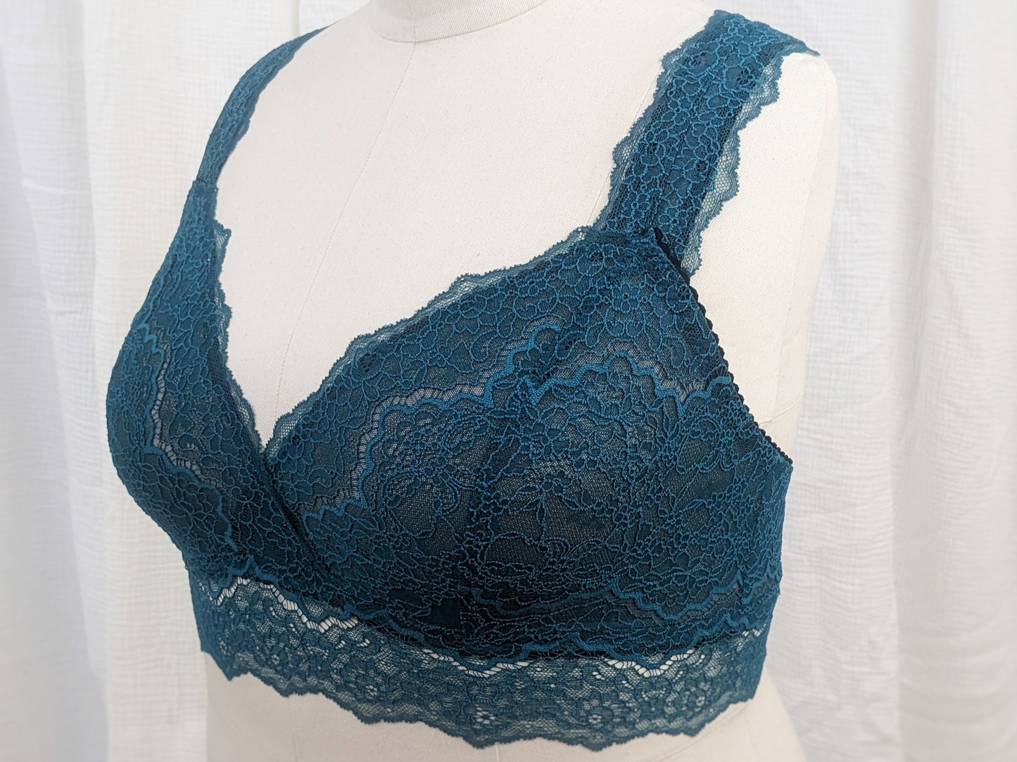 Coupon de dentelle stretch emeraude (200cm)