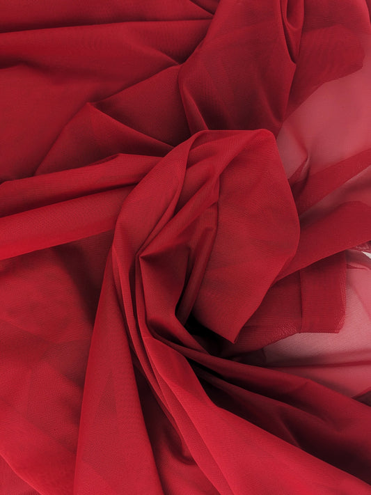 Coupon tulle stretch rouge (100cm)