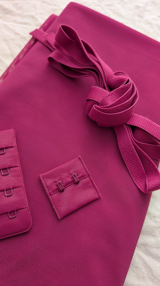 Assortiment doublure + élastique GROSEILLE