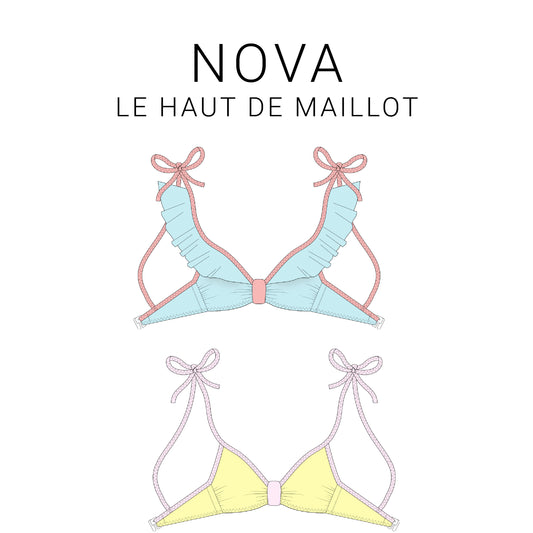 Nova, the ruffle bikini top (French only) 
